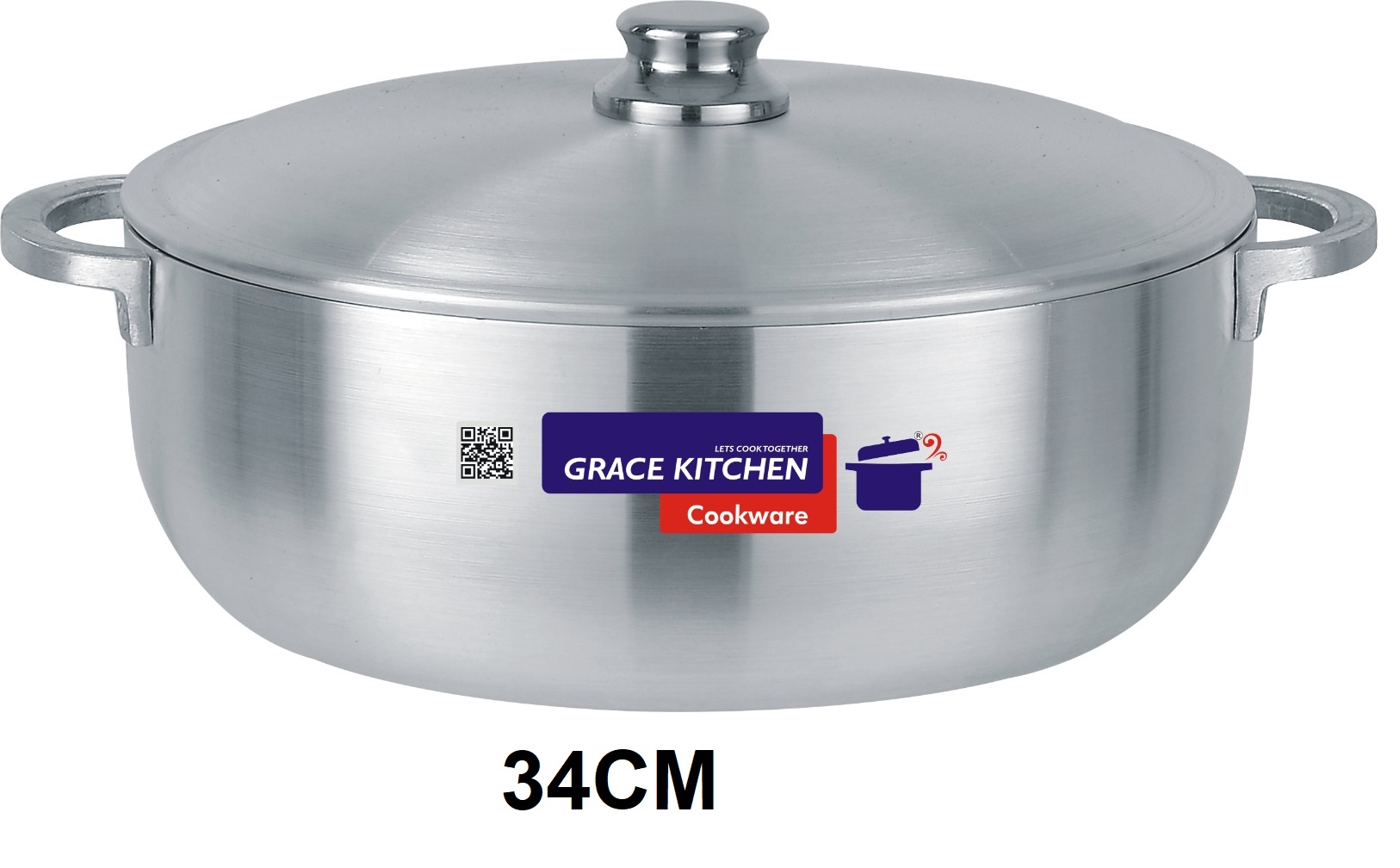 Premium Metal Finish Kaldero 34CM (Shrink Wrapped-Bar Coded)